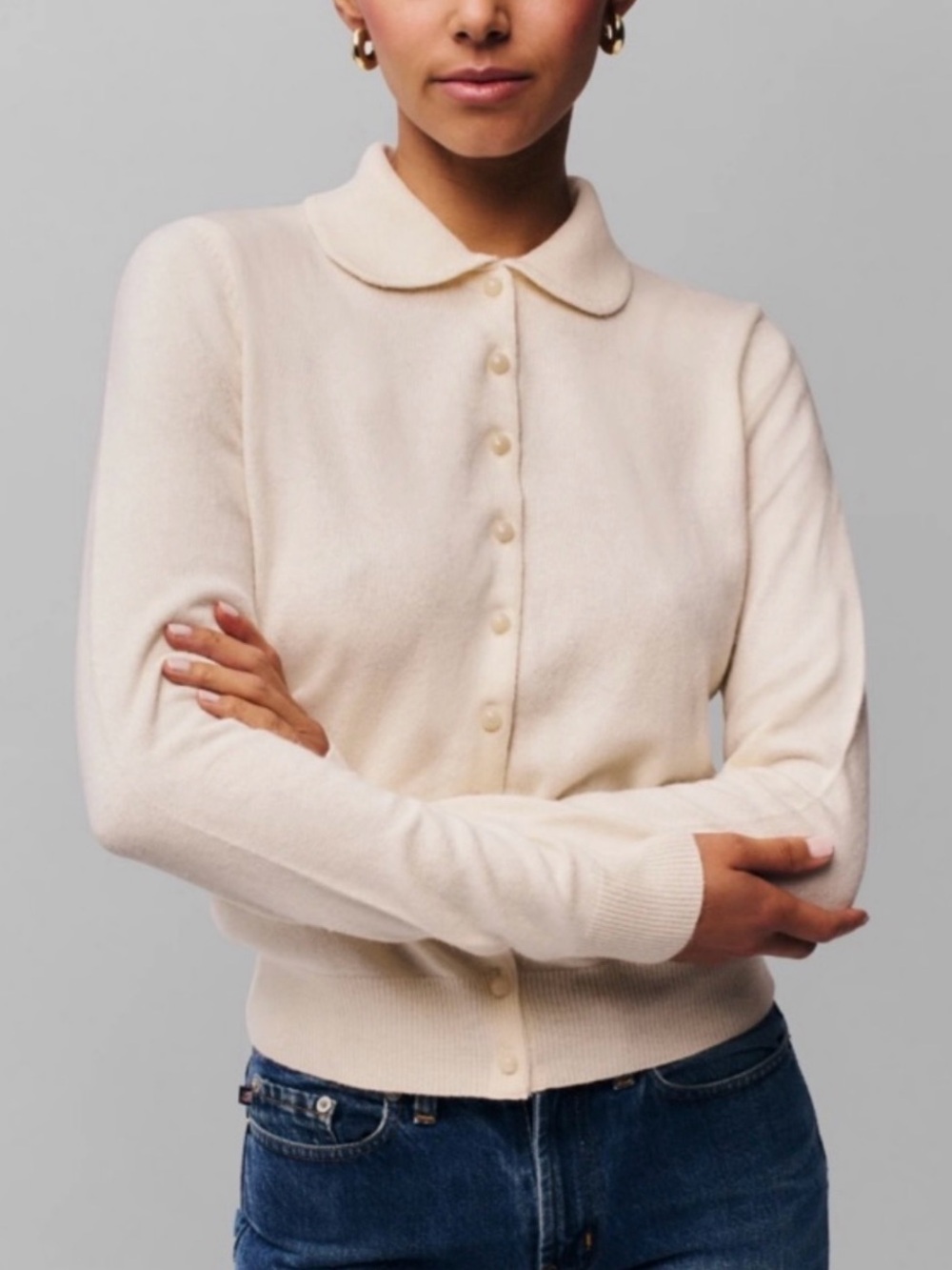 Guizio cream Button down Women's Sweater